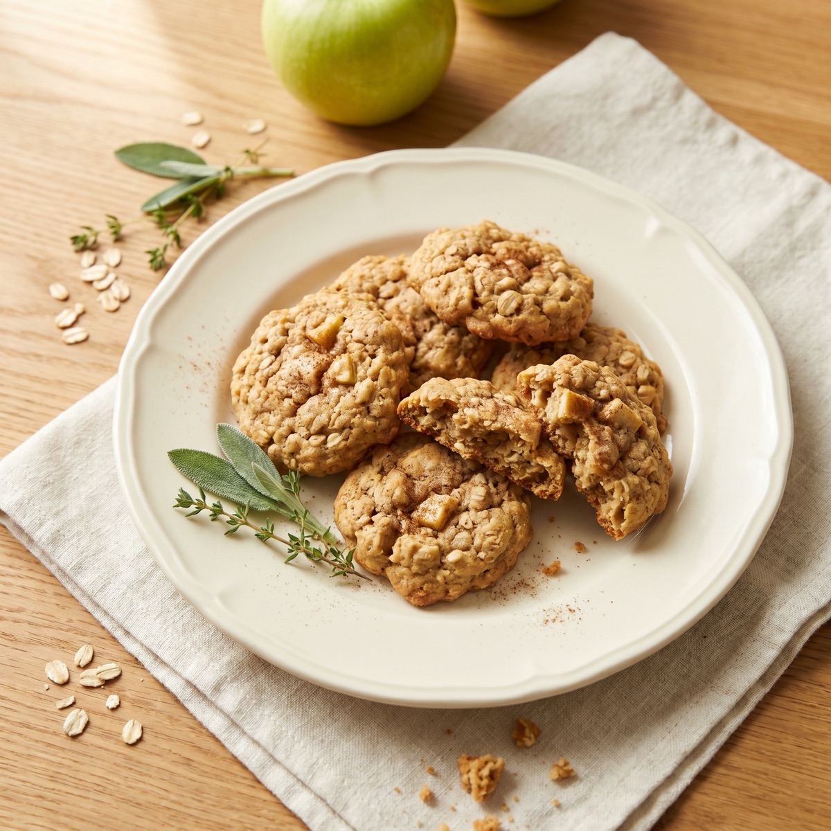 Apfel-Haferflocken-Cookies (mit glutenfreien Haferflocken!) — glutenfreies Rezept