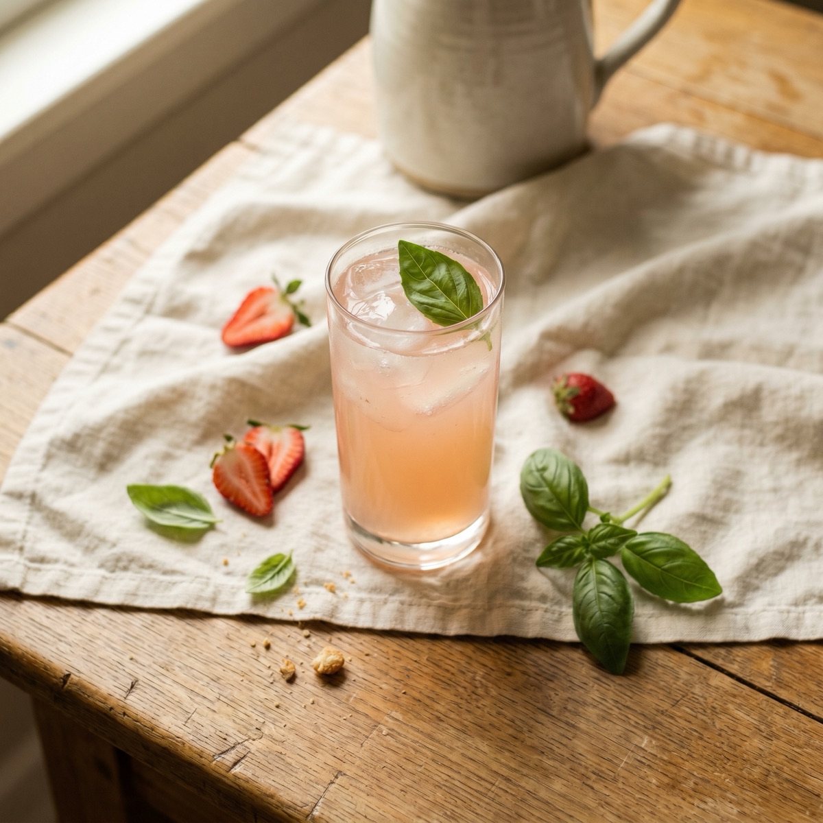 Erdbeer-Basilikum-Limonade — glutenfreies Rezept
