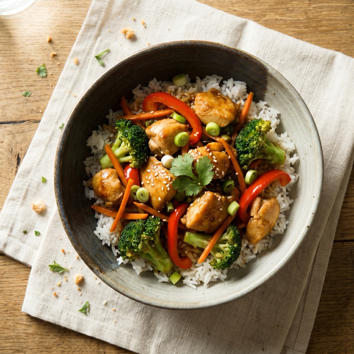 Hähnchen-Reispfanne Asia-Style — glutenfreies Rezept