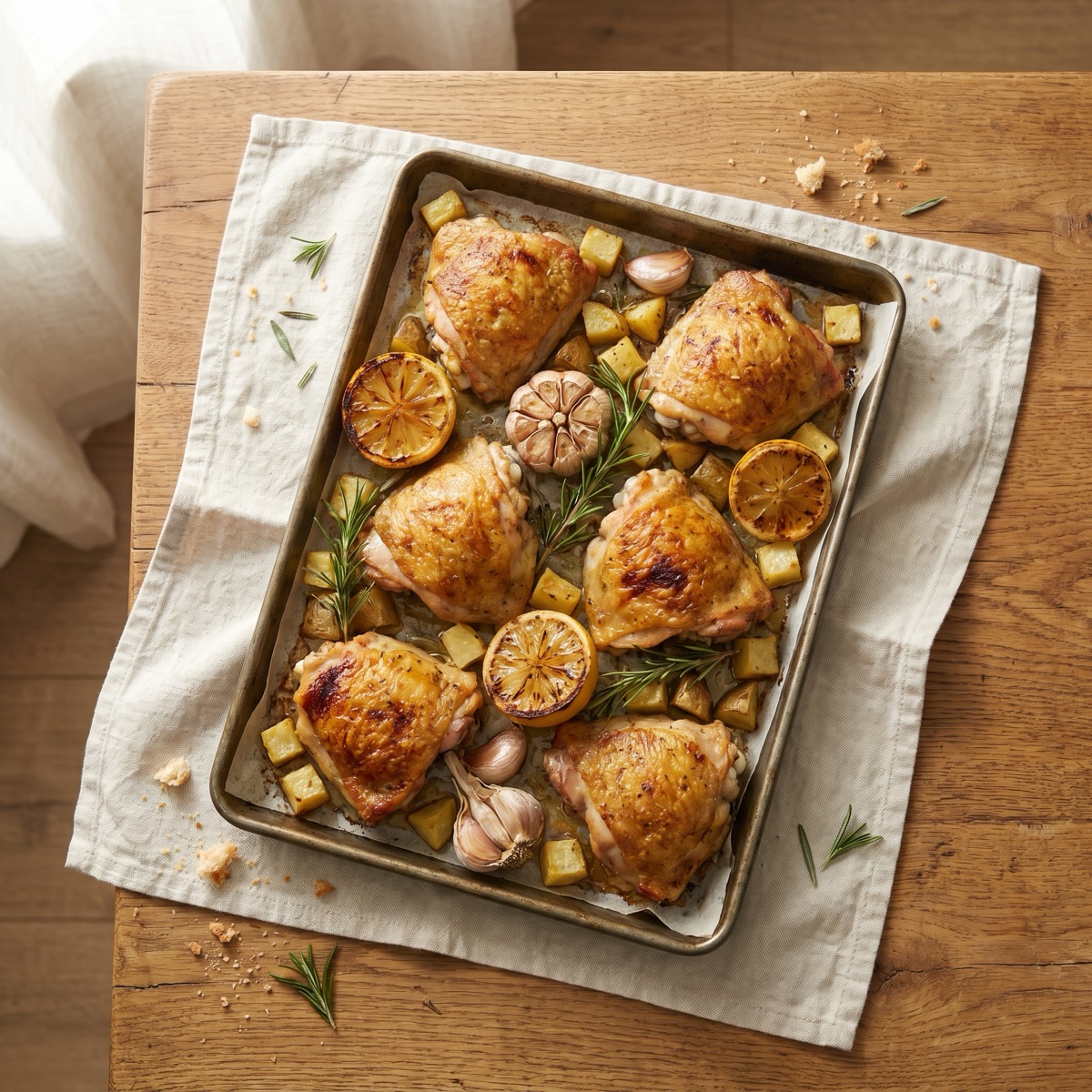 Hähnchen mit Zitrone und Knoblauch — glutenfreies Rezept