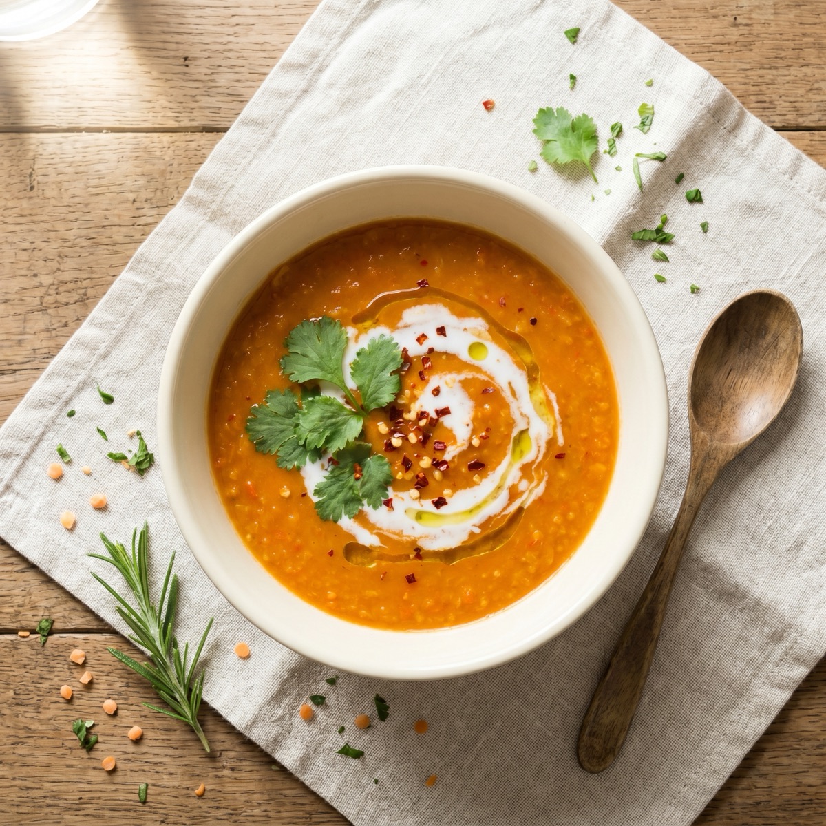Rote-Linsen-Suppe mit Kokos — glutenfreies Rezept