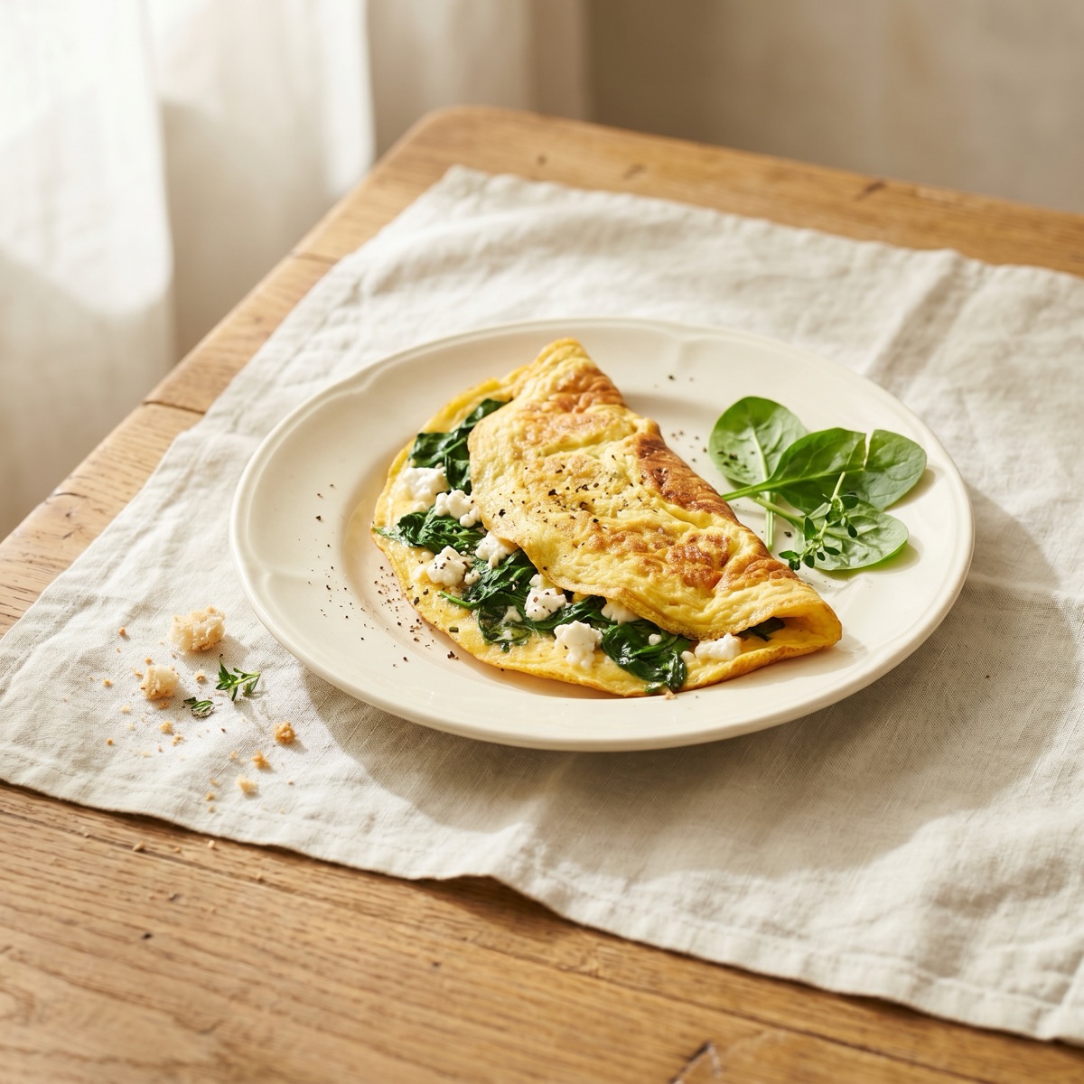 Spinat-Feta-Omelett — glutenfreies Rezept