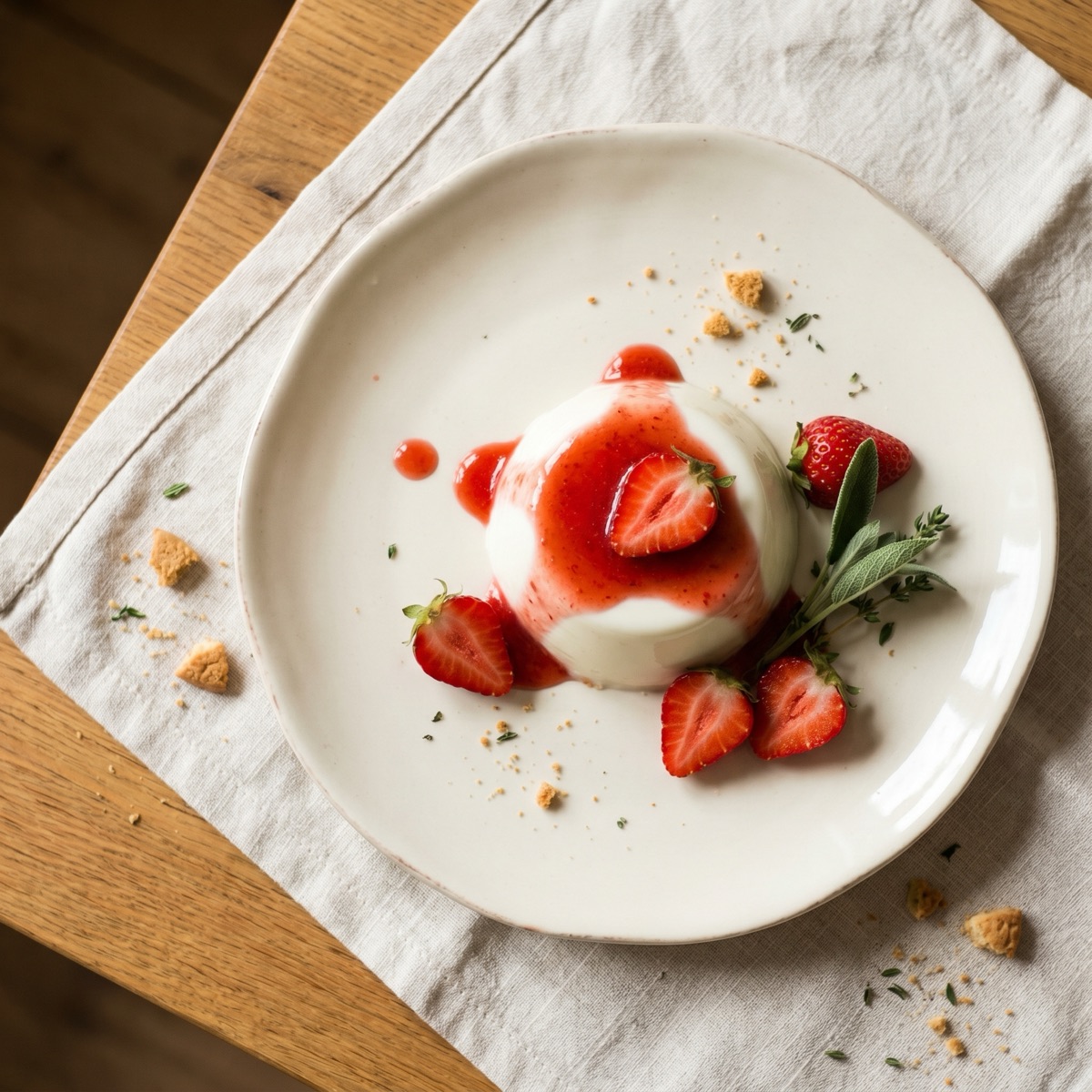 Panna Cotta mit Erdbeer-Sauce — glutenfreies Rezept