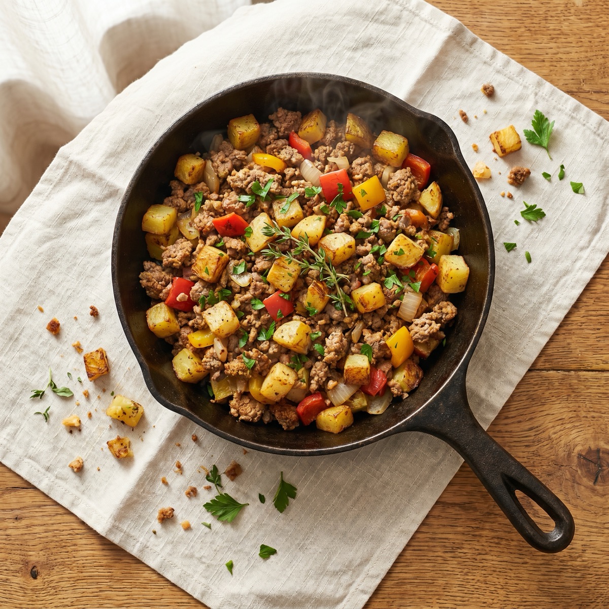 Rinderhack-Kartoffel-Pfanne — glutenfreies Rezept